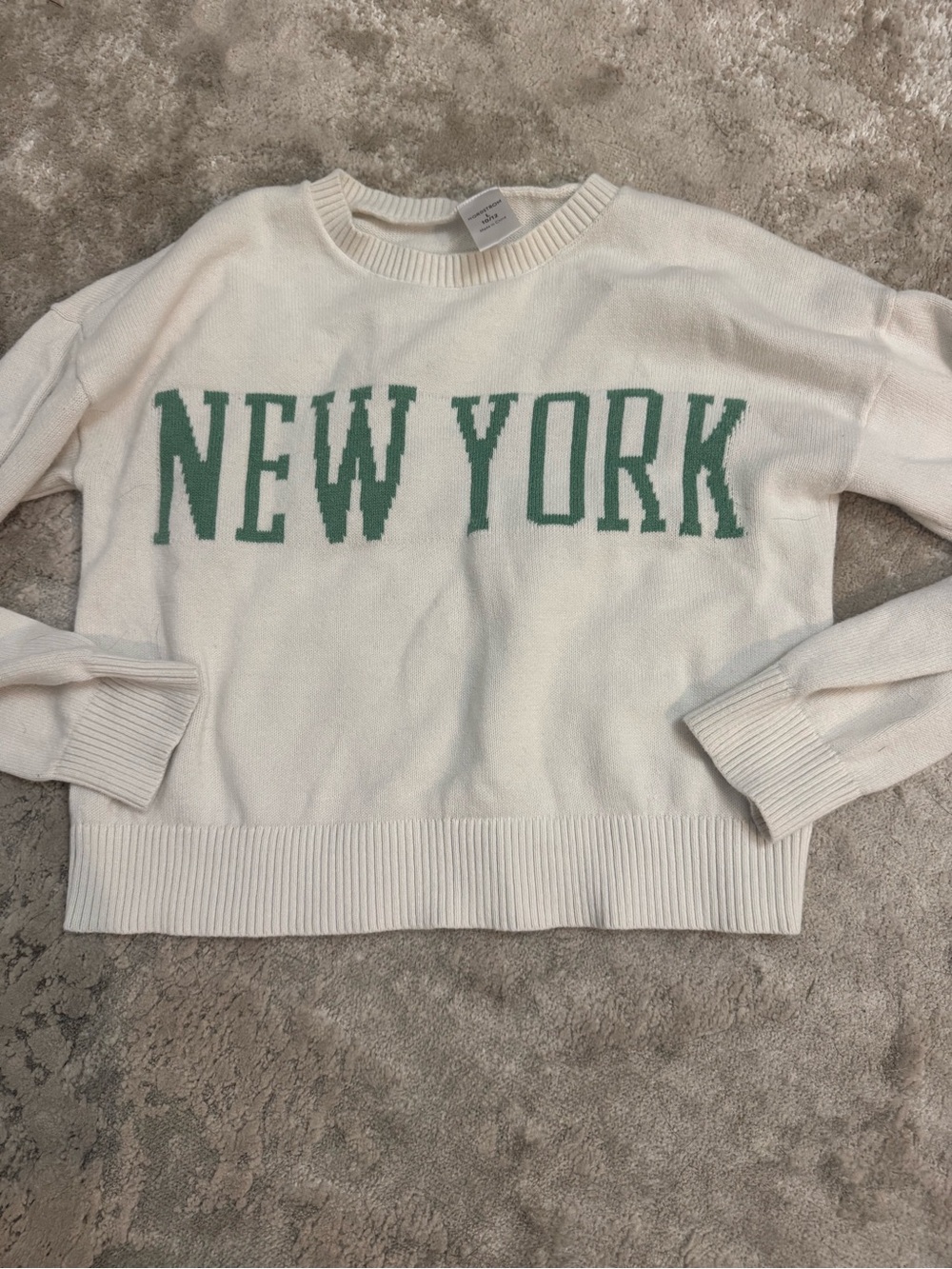 EUC White 'New York' Crewneck Sweater